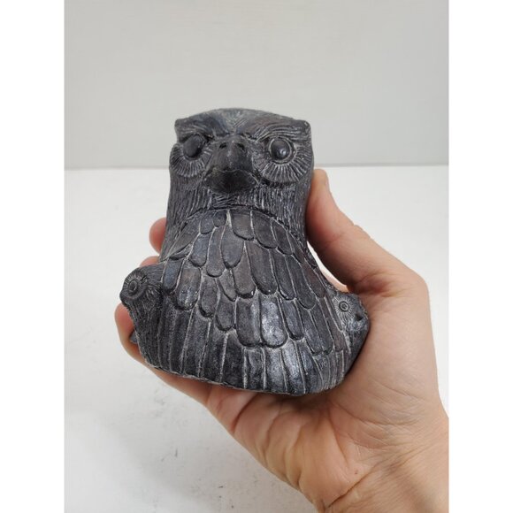 Owl Family Sculpture - Mamma Owl and 2 Baby Owls Figurine - Wolf Sculptures - - Picture 5 of 10